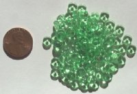 100 2x6mm Transparent Light Green Rondelle Beads